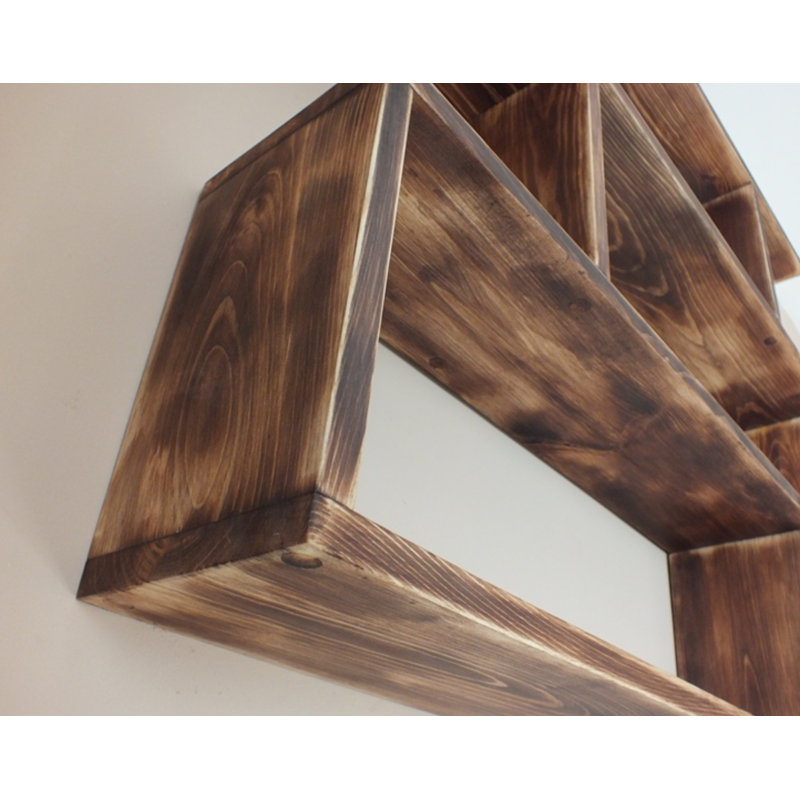 Hornyak 3 Piece Pine Solid Wood Cube Shelf