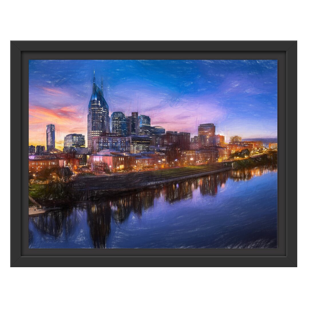 Gerahmtes Wandbild Nashville Skyline Panorama