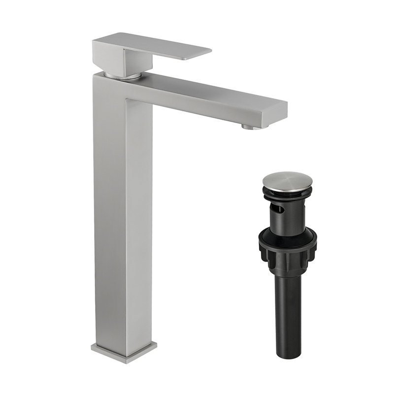 Bathroom Faucet With Pop Up Drain, Brushed Faucet For Bathroom Sink, Single Hole Bathroom Faucet Modern Single Handle Vanity Basin Faucet