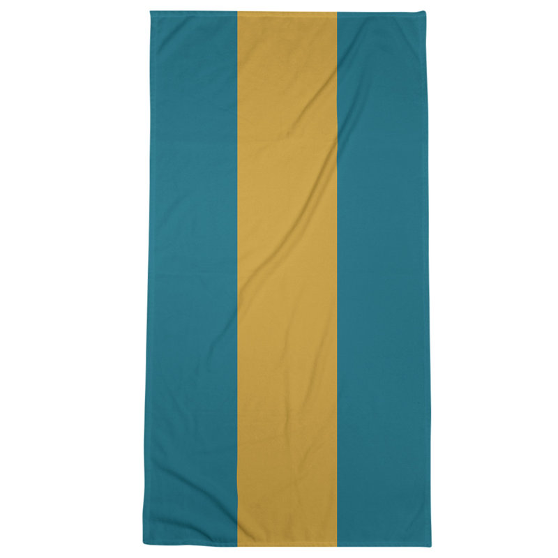 Bath Towel, Aqua/Gold