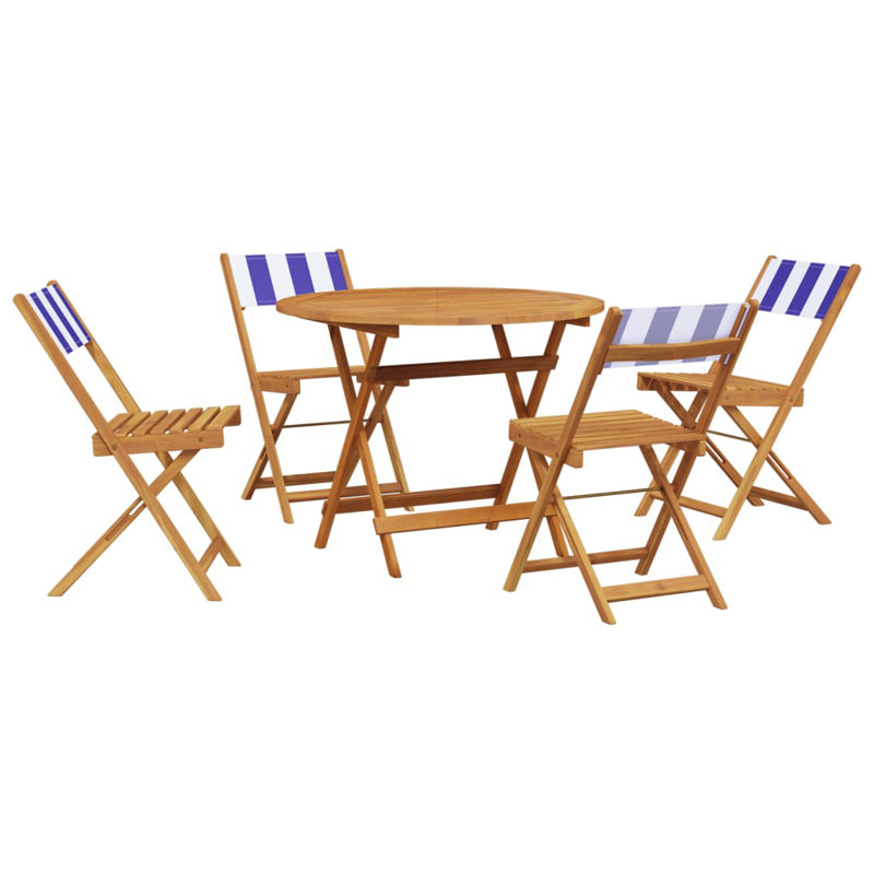 4 - Person Acacia Wood Patio Dining Set with Round Table