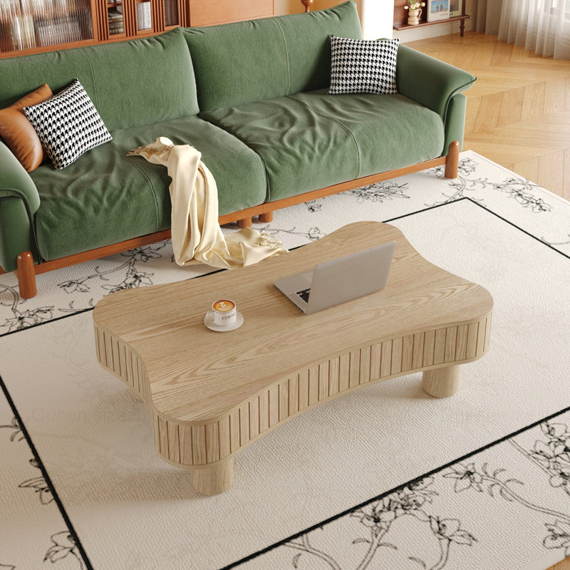 Table basse à plateau relevable de 42 po pour le salon, Bois naturel