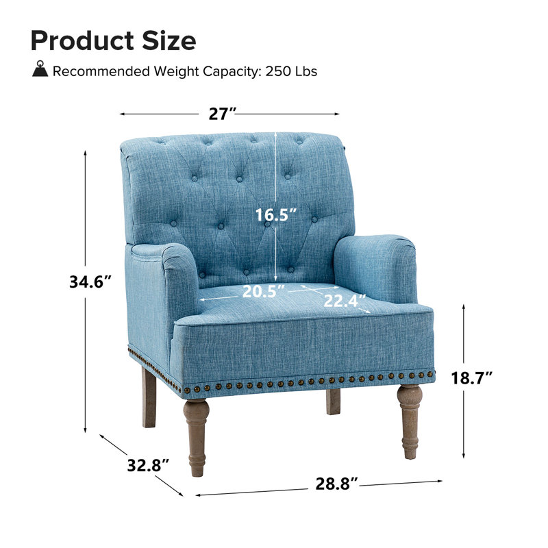 Fauteuil Wilkey, Mélange de polyester bleu