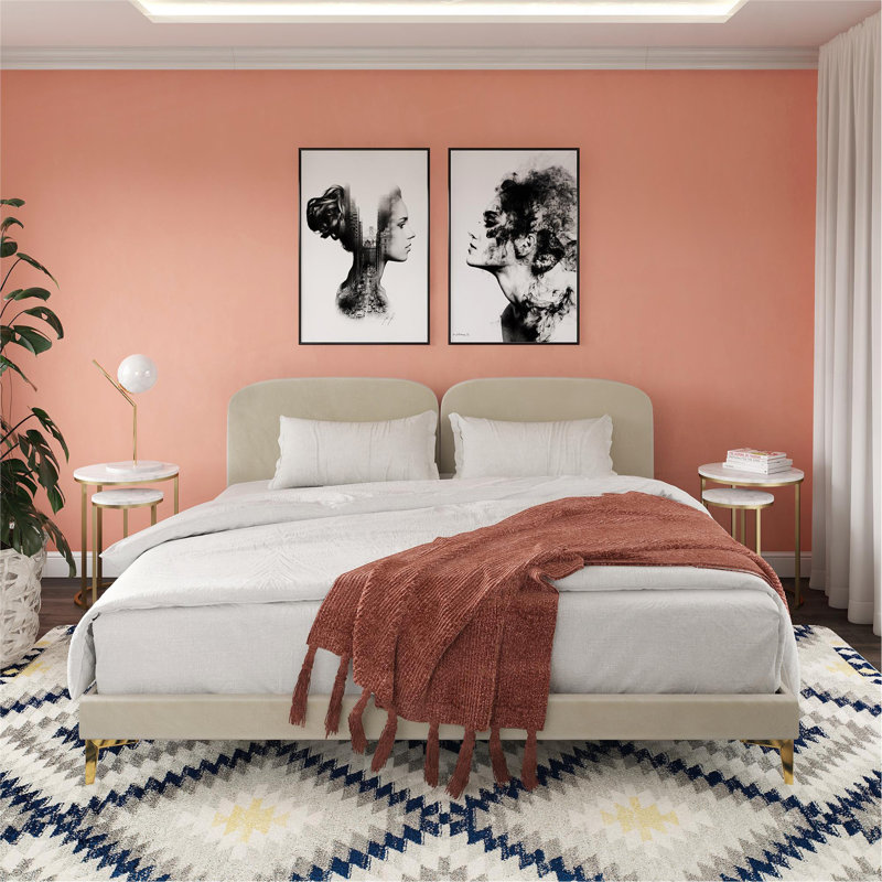 Coco Upholstered Bed, Ivory