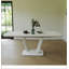 Table de salle à manger blanche de 62,99 à 78,74 po, table de salle à manger en panneau de fibres à densité moyenne et table de salle à manger extensible de style industriel moderne avec pieds en forme de U