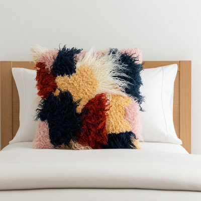 Coussin décoratif à imprimé animalier en fausse fourrure Boho fantaisiste