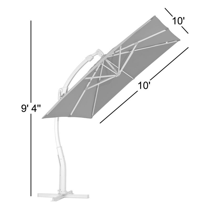 Parasol en porte-à-faux avec mât rectangulaire, Rouge