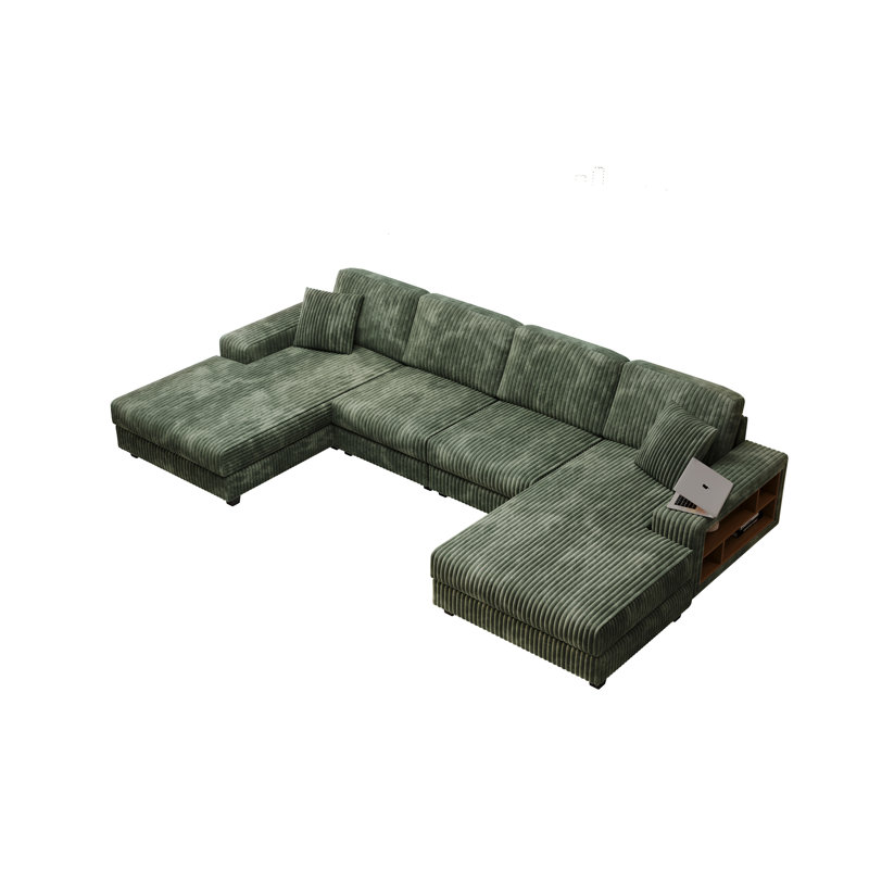 Canapé convertible en forme de U, Vert