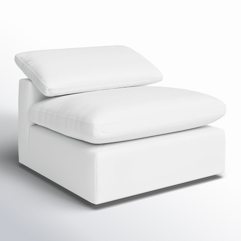 Fauteuil de chambre rembourré Wonardo, Tissu en coton blanc