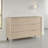 Maty Dresser, 58 Inch, 6 Drawers, Light Oak Brown Ceruse, Nickel Pulls