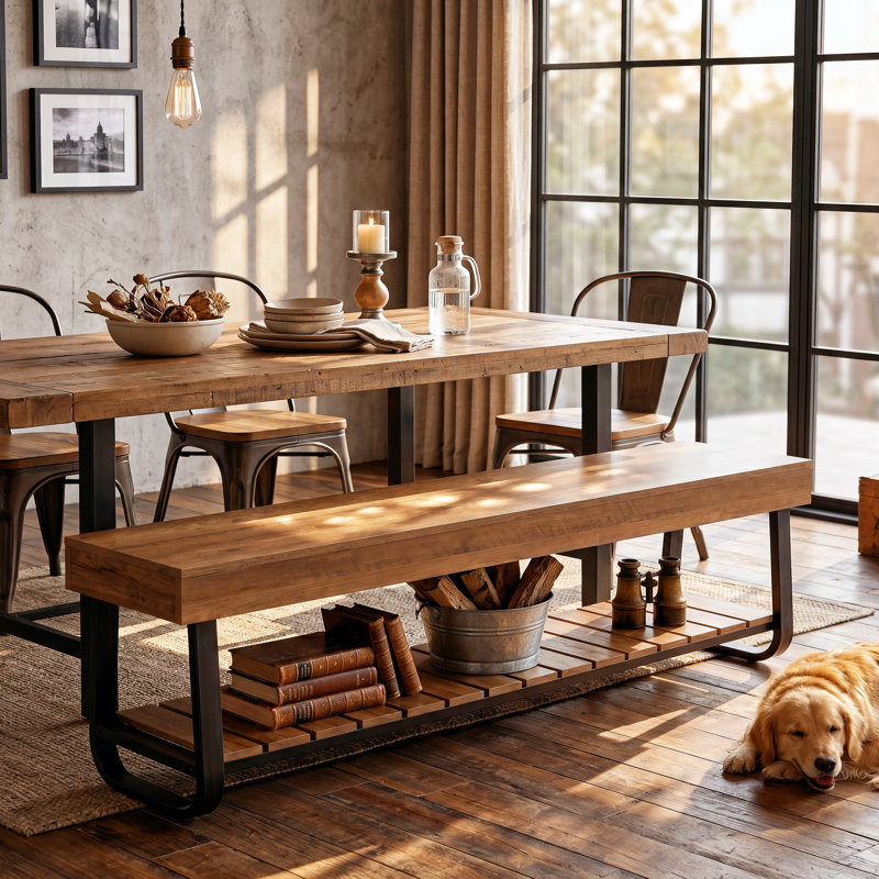 Upholstered Engineered Wood Bench with Shelves