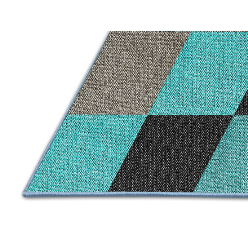 Tapis à motifs noir / vert mer, Rectangle 2 pi x 3 pi