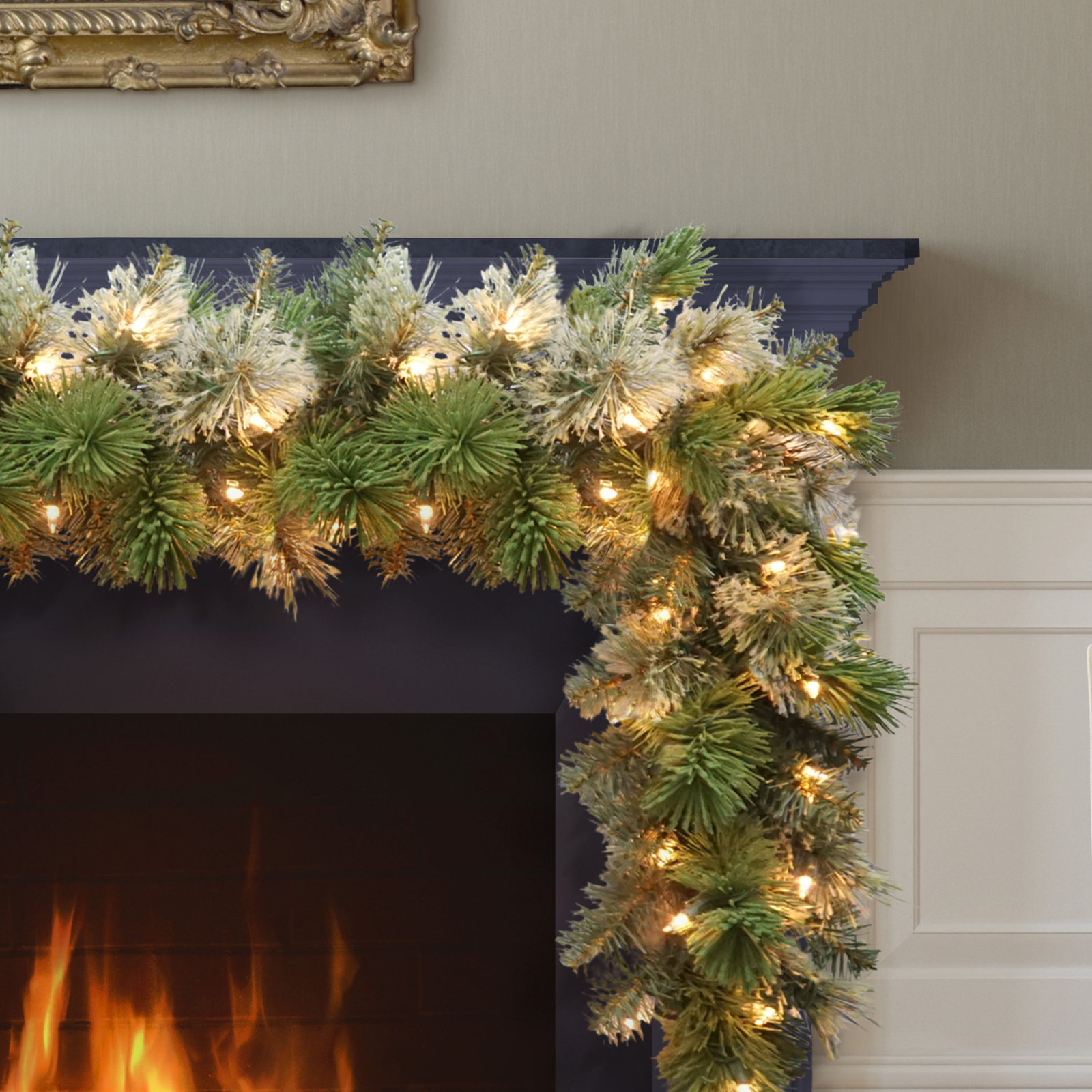 108" Pre-Lit Pine Christmas Garland