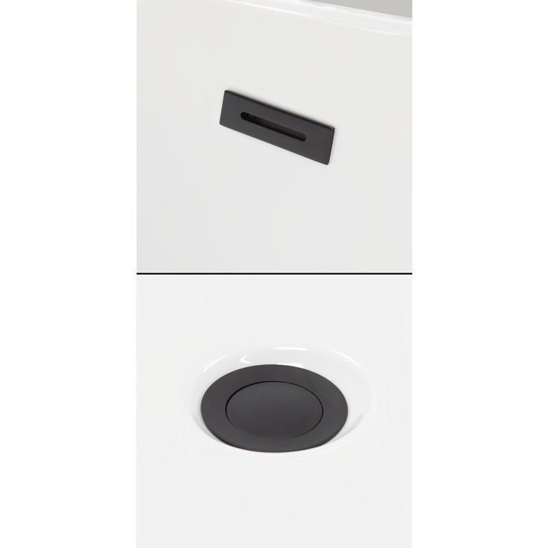 Dorrit 60" x 32" Freestanding Soaking Acrylic Bathtub, Matte Black