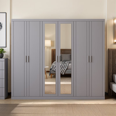 6 Door Wardrobe With Mirror