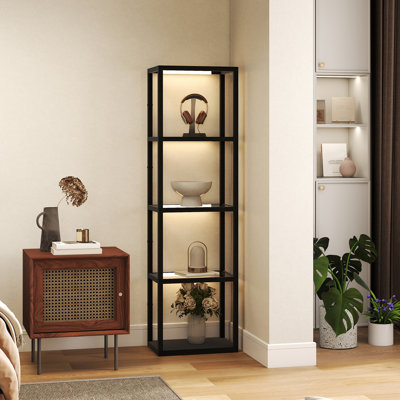 157cm Veneered LED Column Floor Lamp