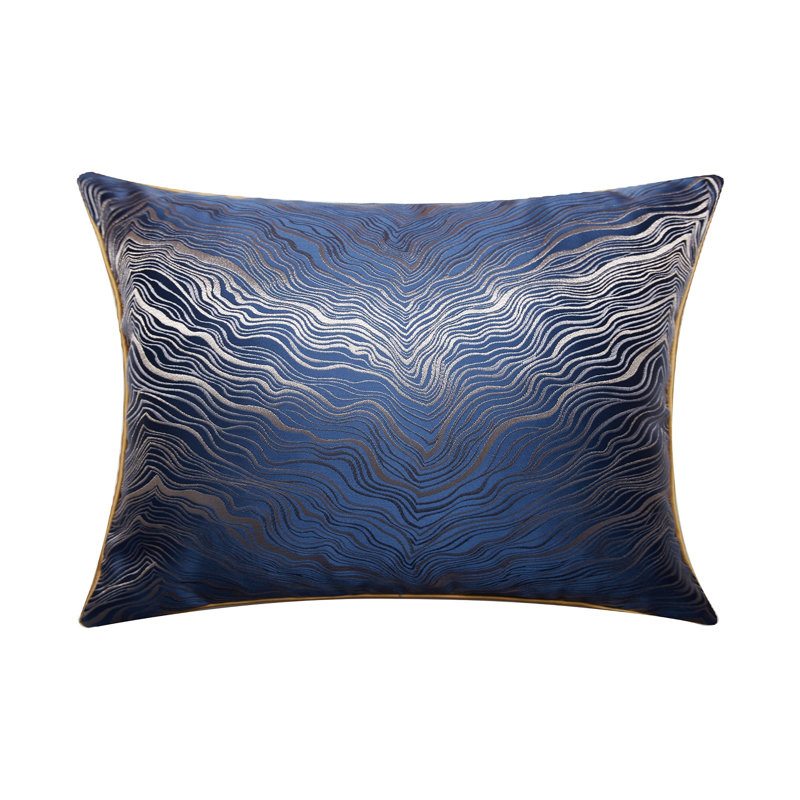 Jeté abstrait, Polyester / bourre de polyester, Bleu