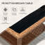 Table d'appoint en rotin, table de bout d'extérieur avec tablette de rangement, cadre carré en aluminium, table basse avec plateau en verre trempé, sable-362551690