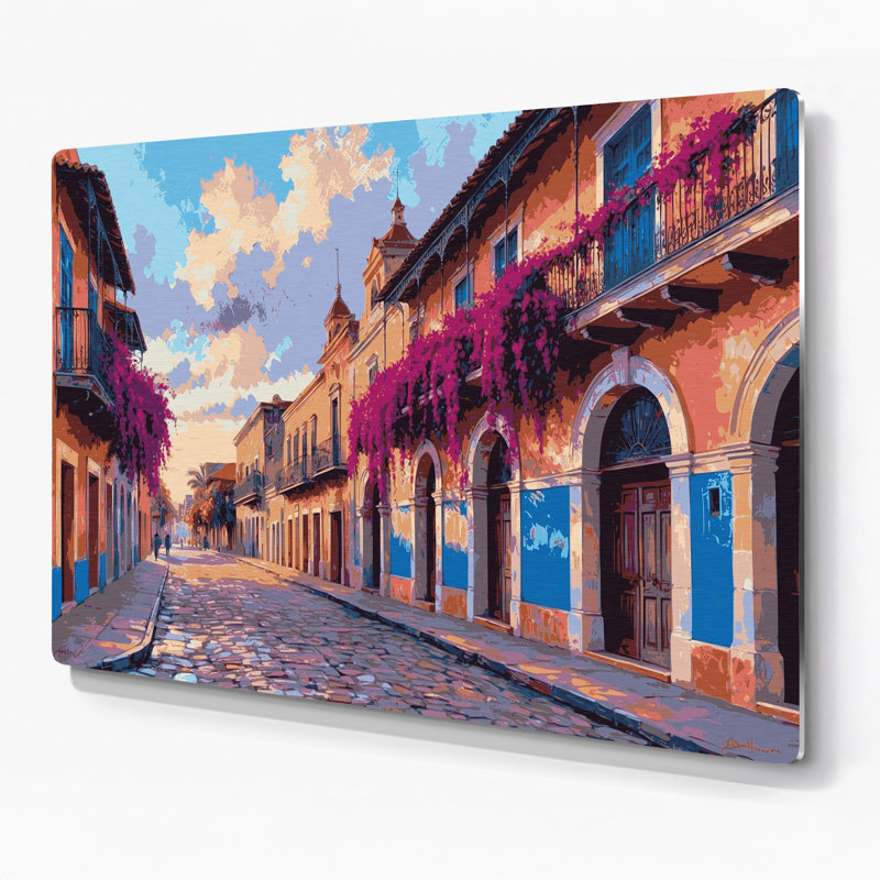 Art mural en métal brun avec villes de Porto Rico, H 20 po x l 30 po