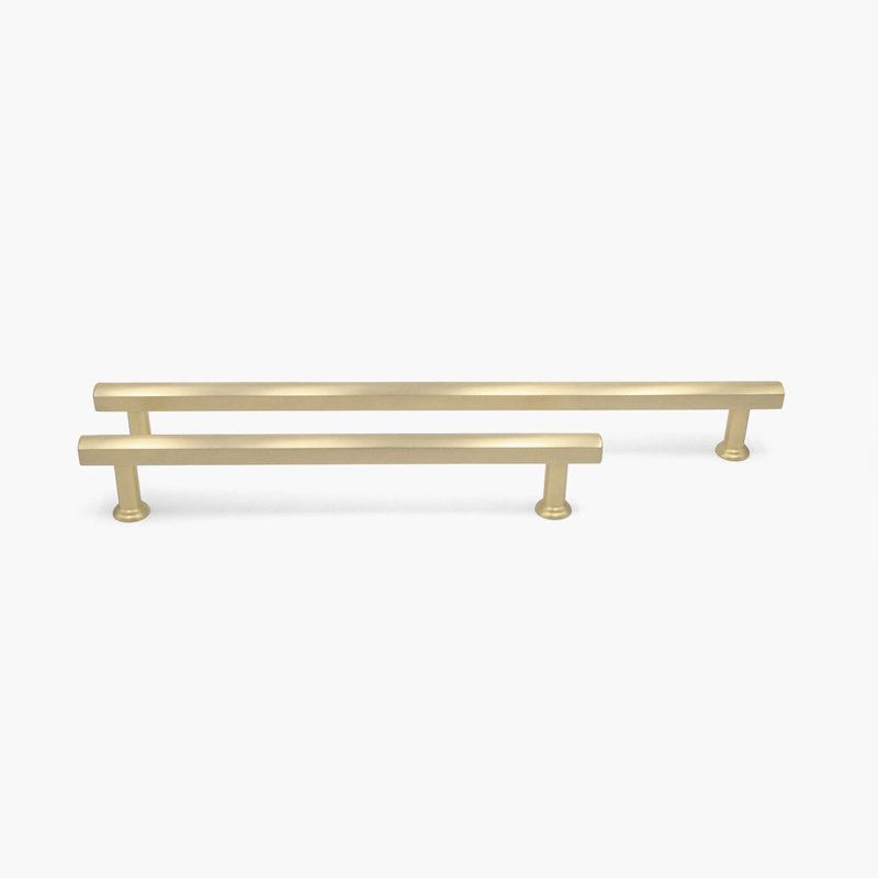 Mod Two Tone Bar / Handle Pull, 18", Polished Chrome/Satin Brass