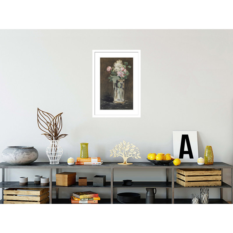 «Flowers in a Crystal Vase 1882» par Edward Manet, impression giclée sur cadre, H 29,5 po x l 21,03 po