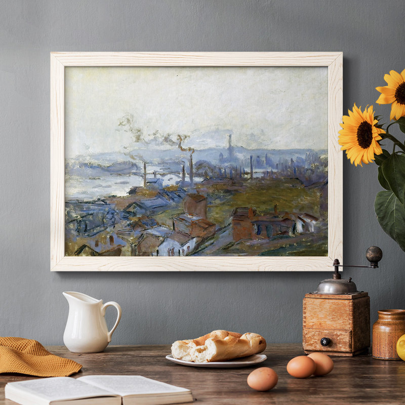 " View Of Rouen From The Cote Sainte ", White, 26" H x 38" W