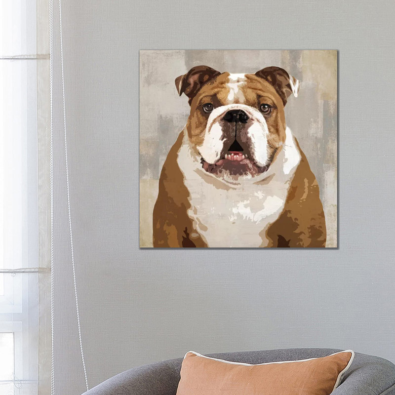 Bulldog by Keri Rodgers - Wrapped Canvas Print, 66.04 cm H x 66.04 cm W x 3.175 cm D
