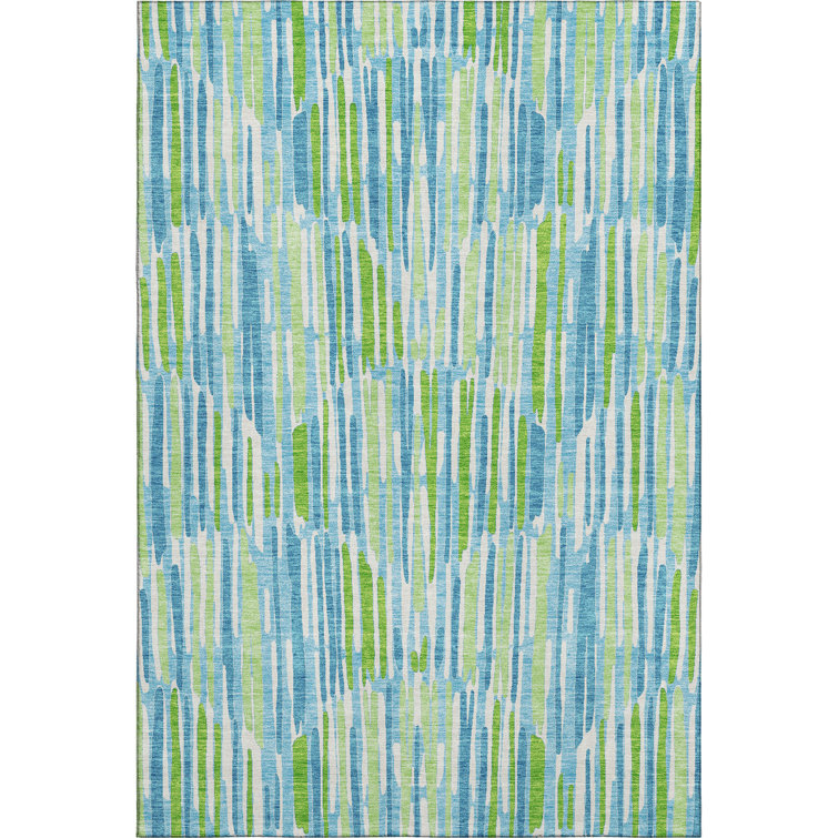 Premium Machine Washable Tweedy Aqua Rug