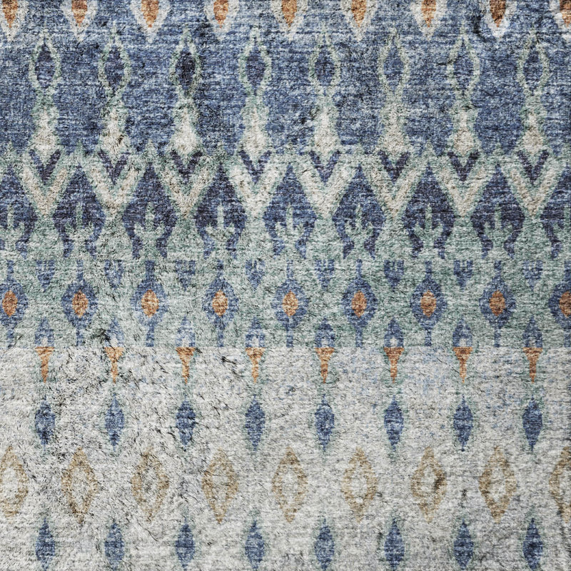Premium Machine Washable Dream Shag ADS72 Tribal Rug, Seaglass, 9' x 12'