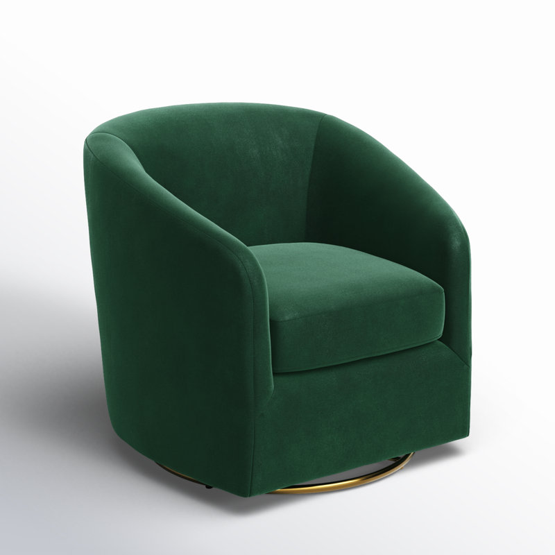 Holden Velvet Swivel Accent Chair, Green Velvet
