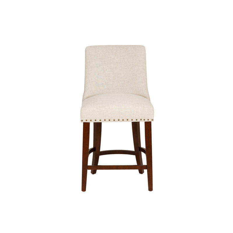 Alejoa Upholstered Nailhead Trim Counter Stool, Counter Stool (25.5" Seat Height)