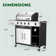 MELLCOM 4 - Burner Countertop Liquid Propane Gas with Side Burner