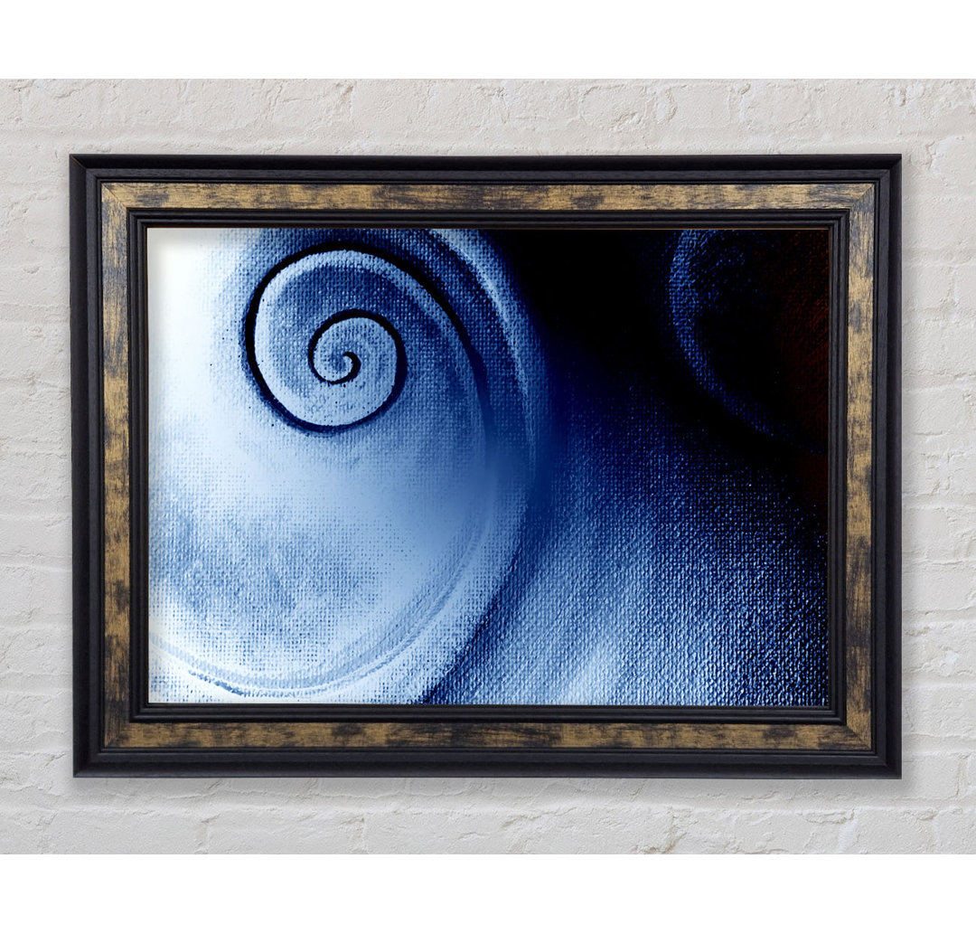 Steel Blue Swirl - Einzelner Bilderrahmen Kunstdrucke