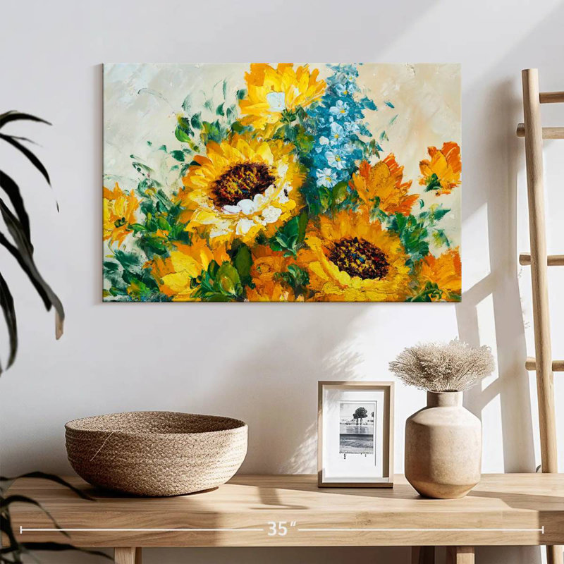 Harnek Abstract Sunflower, 16" H x 24" W