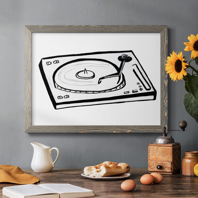Croquis de vinyle, impression sur toile encadrée, Gris, H 22 po x l 32 po x P 1,5 po