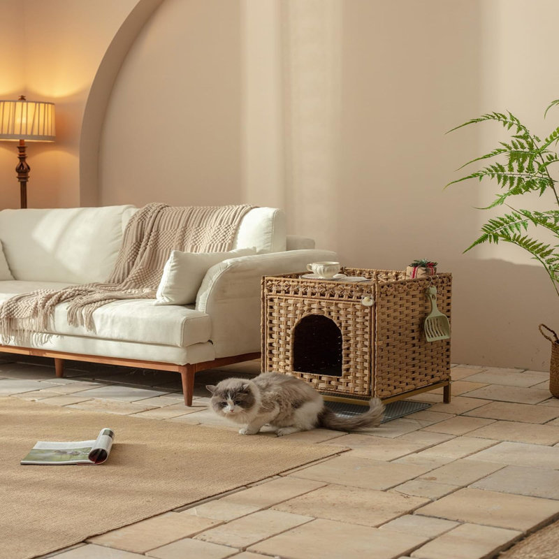 Enceinte de litière pour chat Modern Modern, Brun
