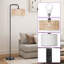 Lampe sur pied en rotin arqué 68 po avec ampoule et télécommande-774290052