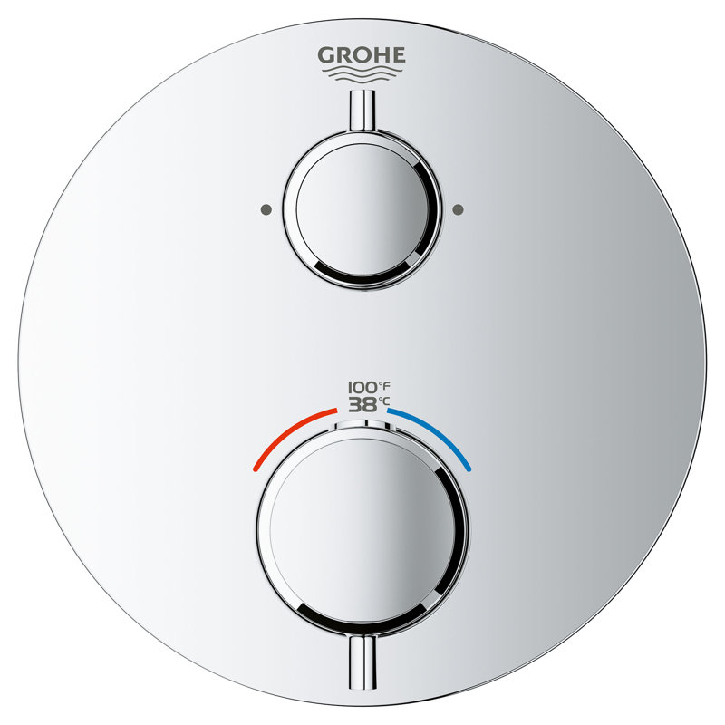 Ensemble de garniture de robinet thermostatique de douche à 2 poignées à deux fonctions GROHE Grohtherm, Chrome StarLight