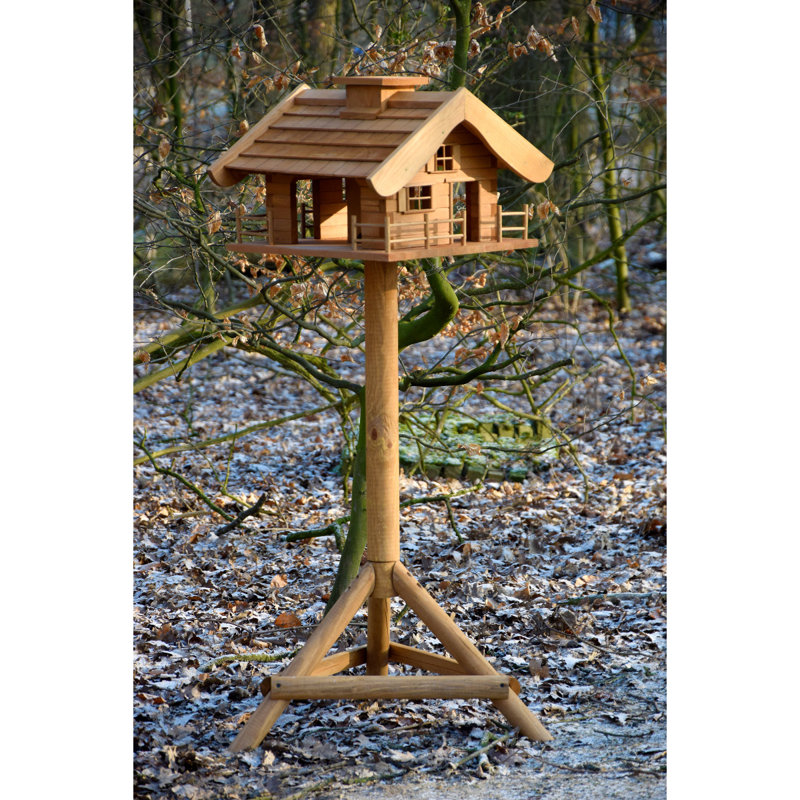 Alphonzia Wood Pole Decorative Bird Feeder