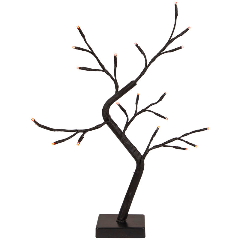 Arbre d'Halloween 15 po avec lumières noires et 15 lumières DEL
