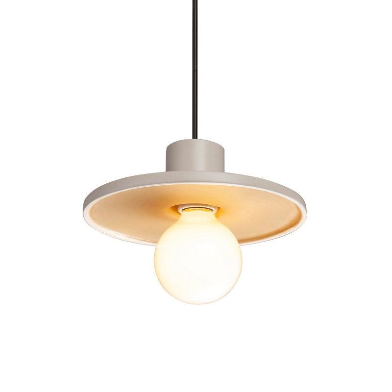 Luminaire suspendu 1 lumière Juliea, Noir mat, Blanc mat / or champagne