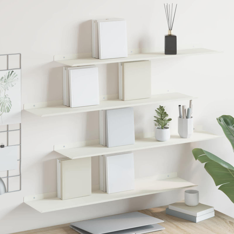 Steel Floating Shelf, White