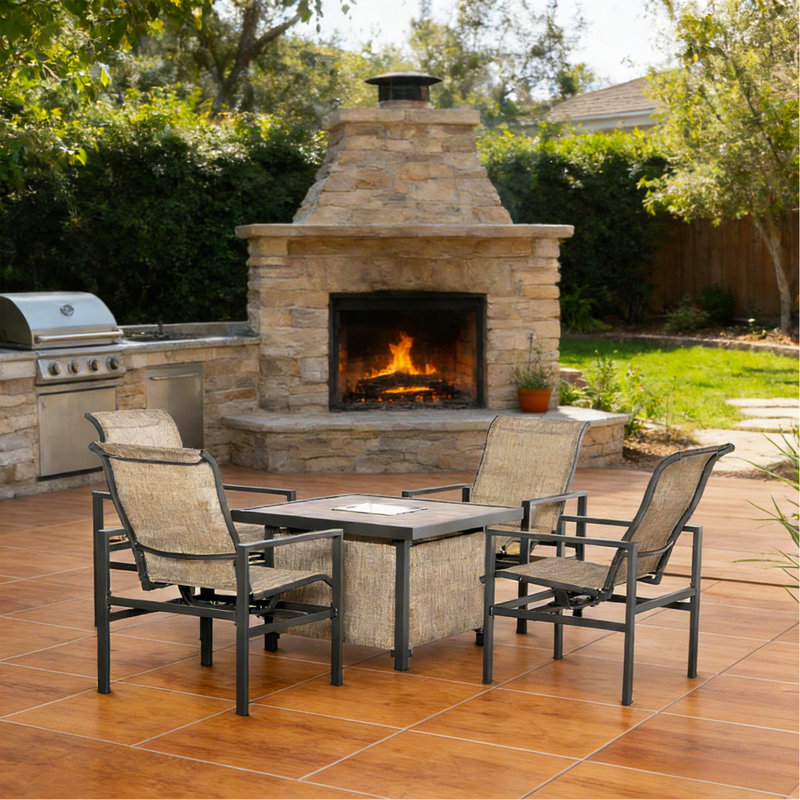 Ensemble de mobilier de patio extérieur, ensemble de mobilier de patio 5 pièces