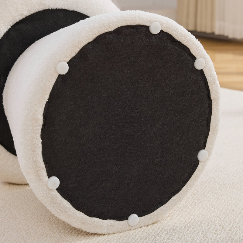 Petit repose-pieds pivotant à 360 ° en forme de champignon à rembourrage doux, tabouret de changement de chaussures, tabouret de maquillage pour coiffeuse d'une hauteur de 27 à 28 po