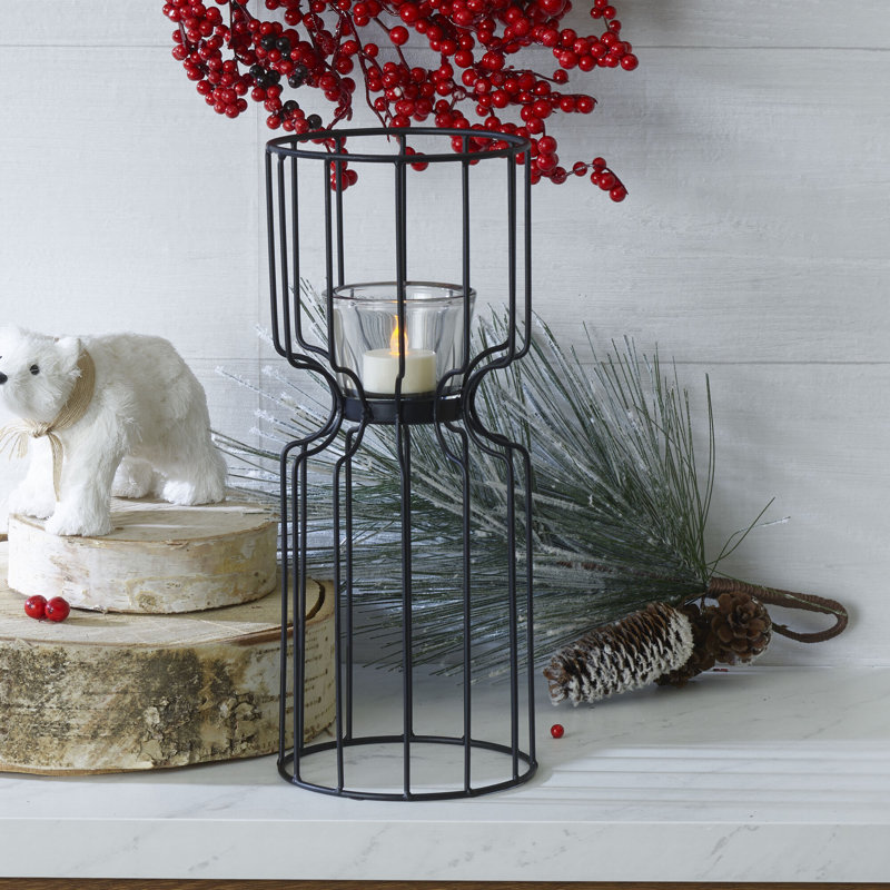 Elements Metal Tabletop Votive Holder, 12.6" H x 5.12" W x 5.12" D