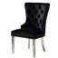 Of 2 Wingback Black Flannelette Chairs For Dining, Button- Upholstery, Legs 2Pcs Dining In Flannelette, Metal Ring Handle,-304139807