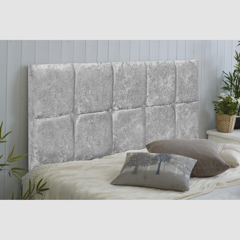 Shearer Upholstered Headboard, Silver Velvet, Super King (6')