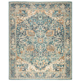 Inspirit Hand Knotted Wool Oriental Area Rug in Blue