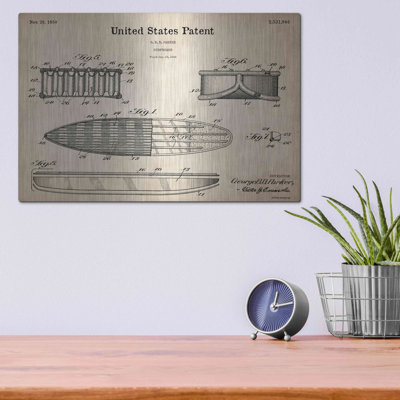 «Surfboard Blueprint Brevet Parchment» par Patents