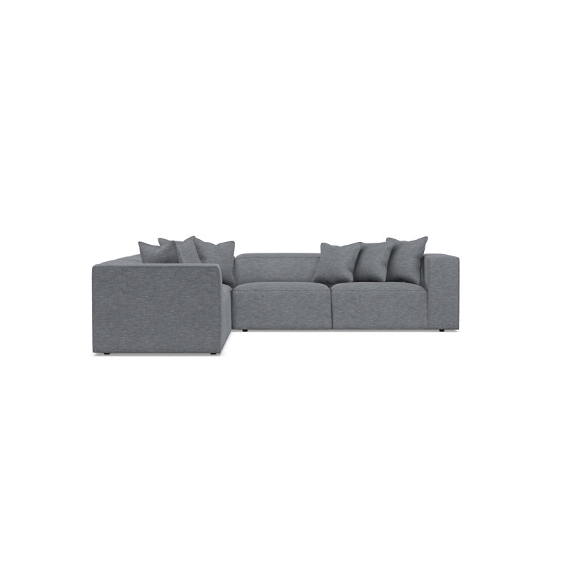 Bernhardt Bliss 4-Piece Fabric Sectional, White Polyester, 28" H x 123.5" W x 123.5" D